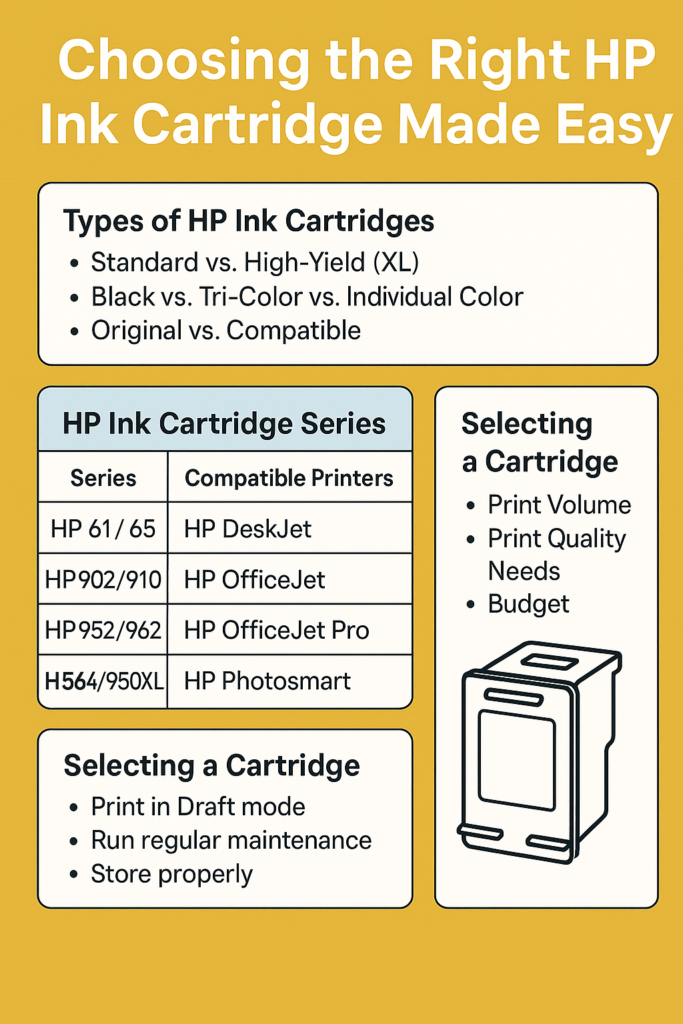 Choosing the Right HP Ink Cartridge Made Easy