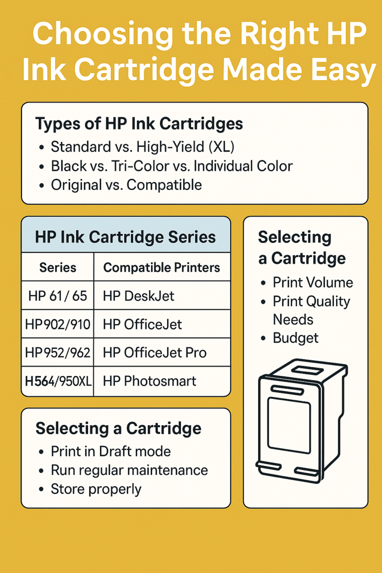 Choosing the Right HP Ink Cartridge Made Easy
