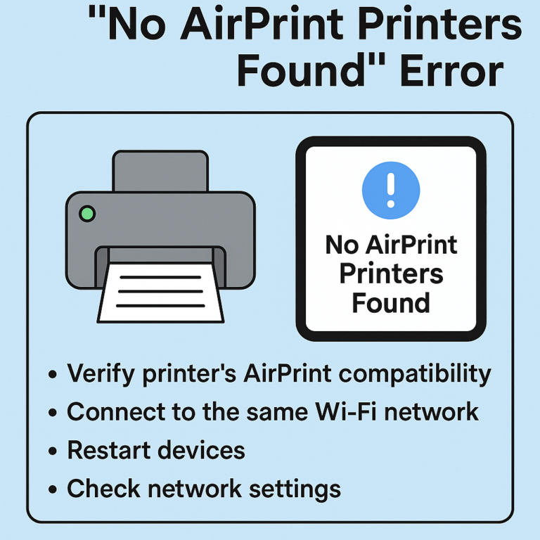 How to Fix “No AirPrint Printers Found” Error
